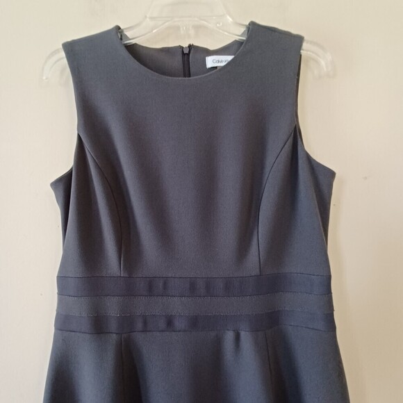 EUC ✨ CALVIN KLEIN -Sleeveless Round Neck Fit Flare A Line Dress  Size 8 - Picture 2 of 5